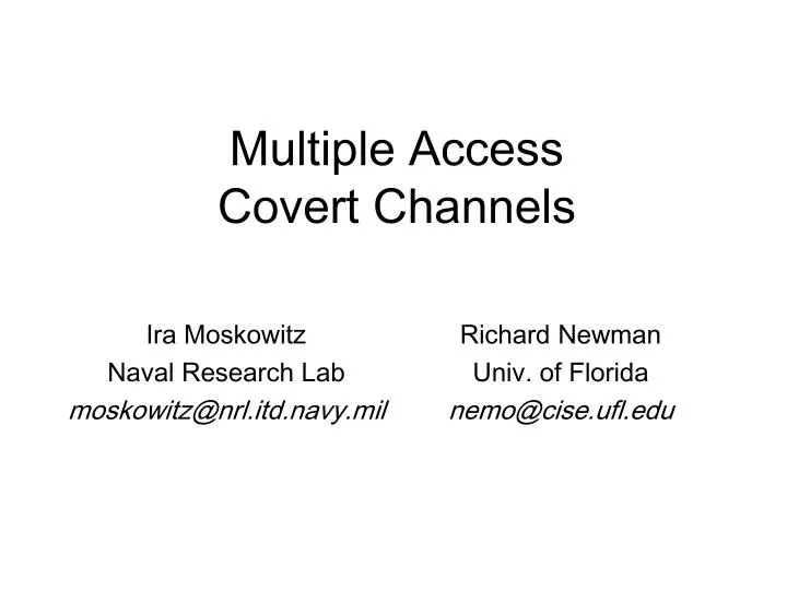 multiple access covert channels