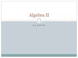 Algebra II