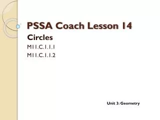 PSSA Coach Lesson 14