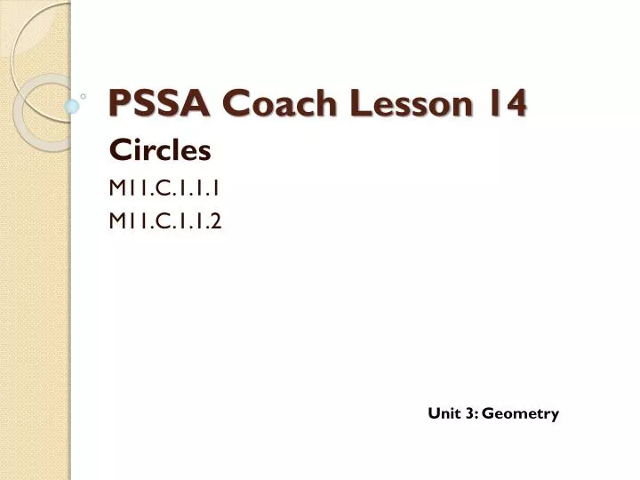 pssa coach lesson 14