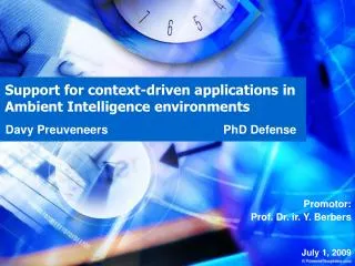Support for context-driven applications in Ambient Intelligence environments