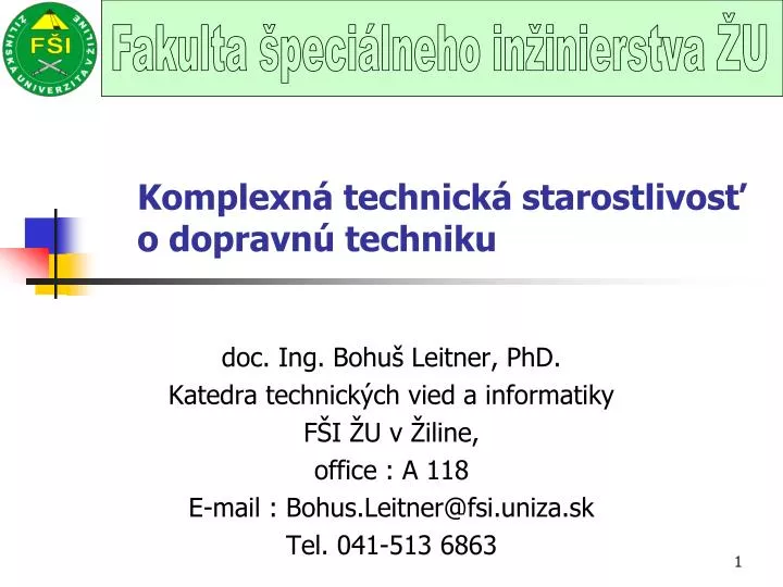 komplexn technick starostlivos o dopravn techniku