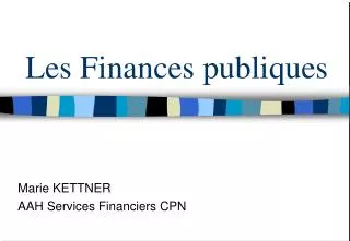 les finances publiques