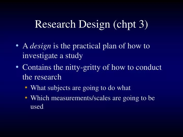 research design chpt 3