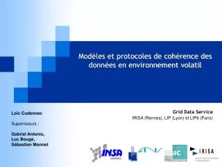 mod les et protocoles de coh rence des donn es en environnement volatil