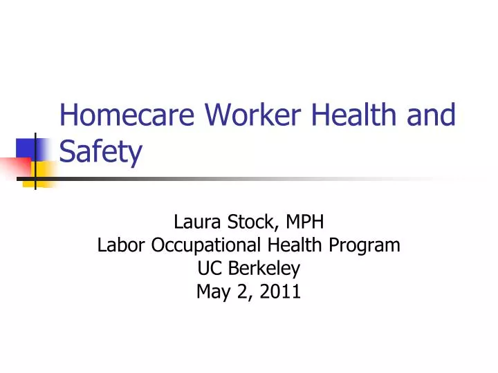 homecare worker health and safety