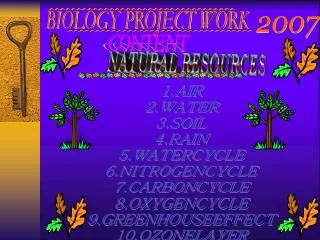 BIOLOGY PROJECT WORK
