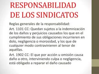 responsabilidad de los sindicatos