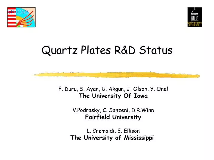 quartz plates r d status