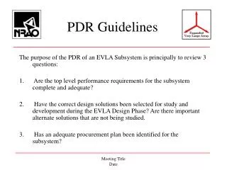 PDR Guidelines