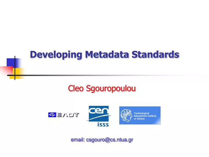 developing metadata standards