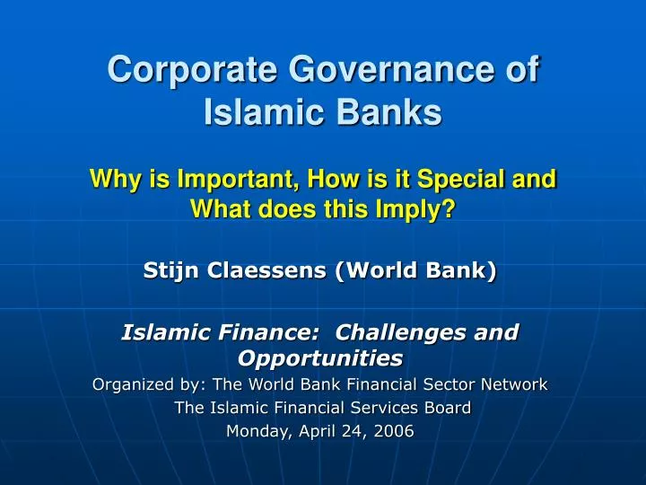 corporate governance of islamic banks why is important how is it special and what does this imply