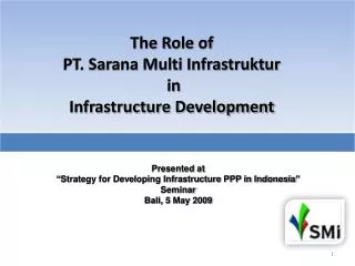 The Role of PT. Sarana Multi Infrastruktur in Infrastructure Development