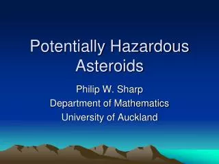 Potentially Hazardous Asteroids