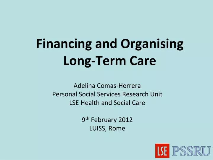 financing and organising long term care