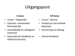 uitgangspunt