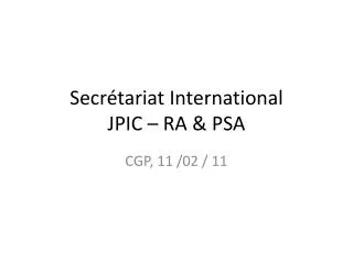 secr tariat international jpic ra psa