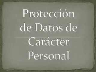 protecci n de datos de car cter personal