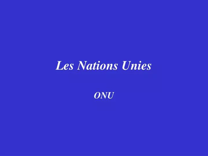 les nations unies