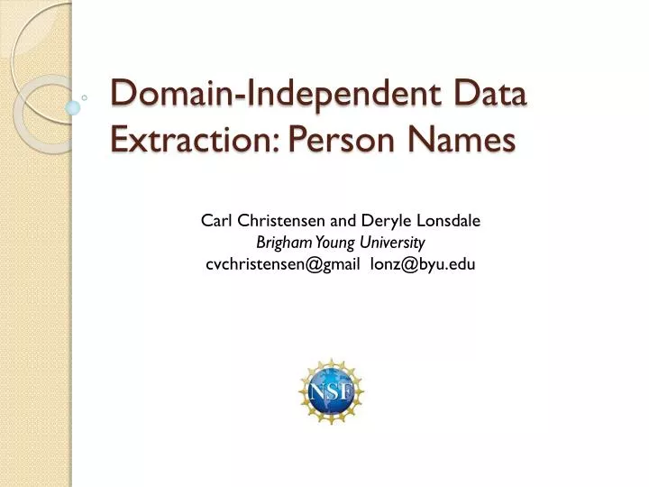 domain independent data extraction person names