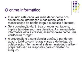 o crime inform tico