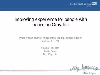 Improving experience for people with cancer in Croydon