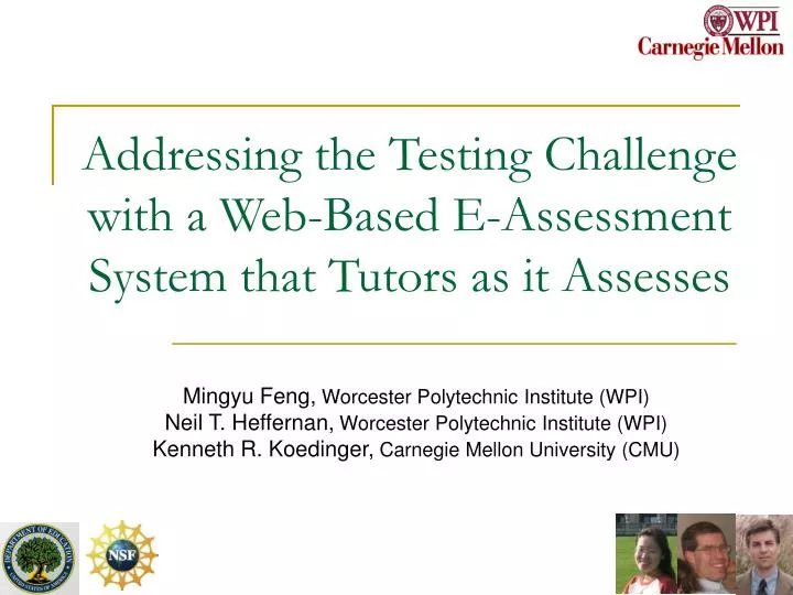 addressing the testing challenge with a web based e assessment system that tutors as it assesses