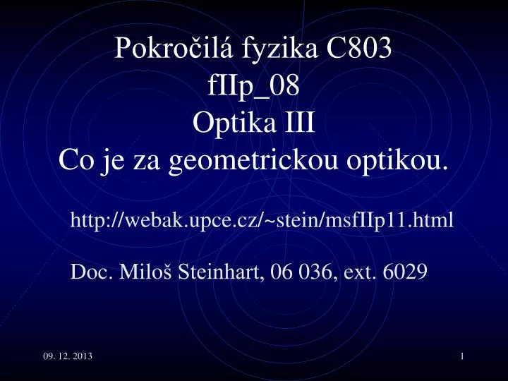 pokro il fyzika c803 fi ip 0 8 optika iii co je za geometrickou optikou