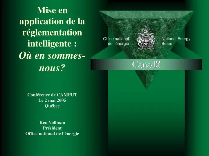 mise en application de la r glementation intelligente o en sommes nous