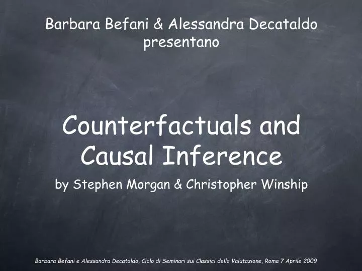 counterfactuals and causal inference