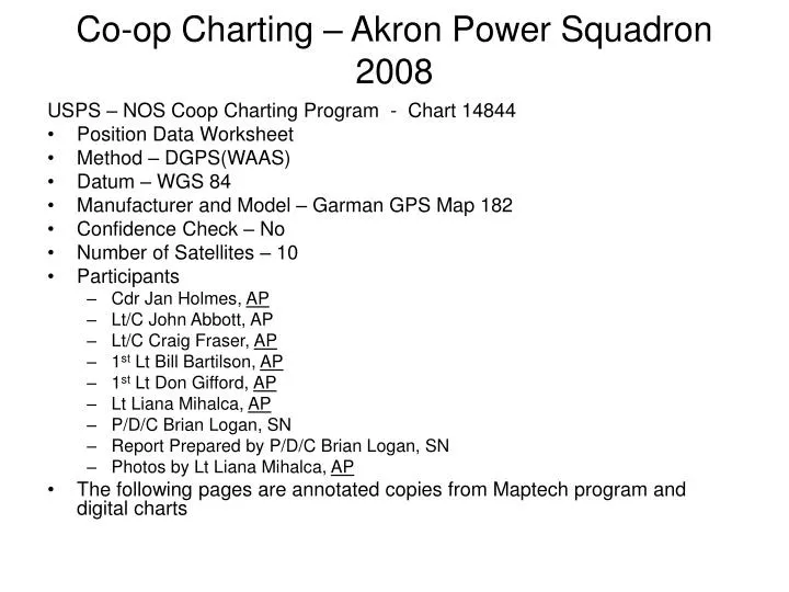 co op charting akron power squadron 2008