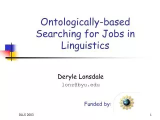 Ontologically-based Searching for Jobs in Linguistics