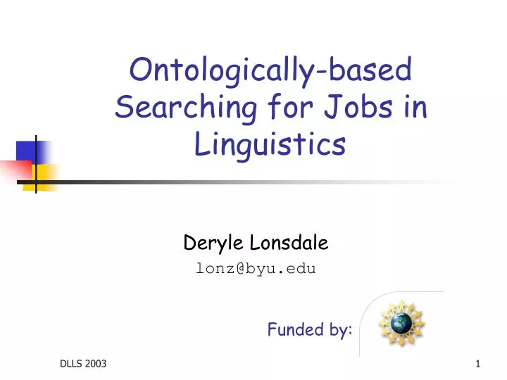 ontologically based searching for jobs in linguistics