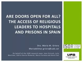 Are doors open for all? The access of religious leaders to hospitals and prisons in Spain