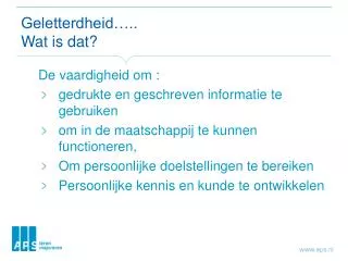 geletterdheid wat is dat