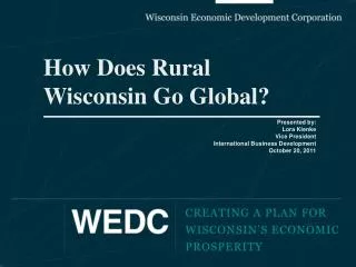 How Does Rural Wisconsin Go Global?