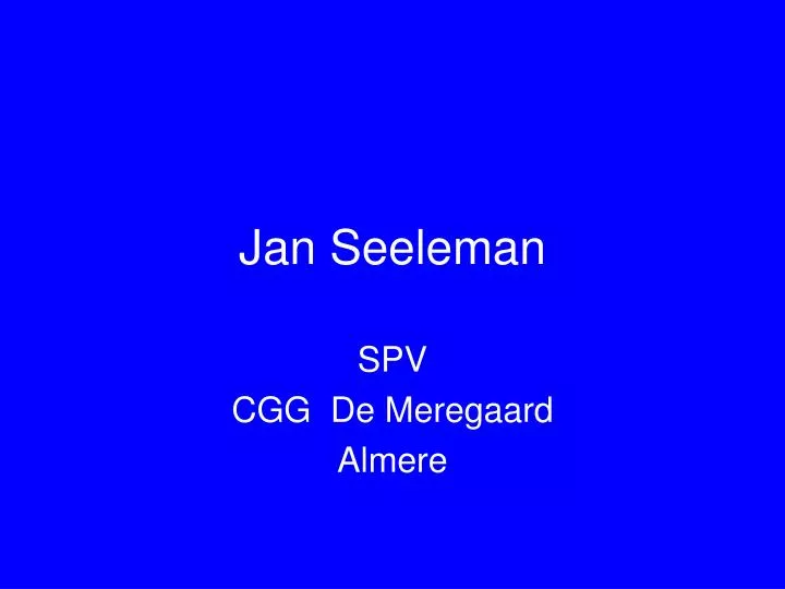 jan seeleman