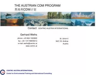 THE AUSTRIAN CDM PROGRAM ??? CDM ??