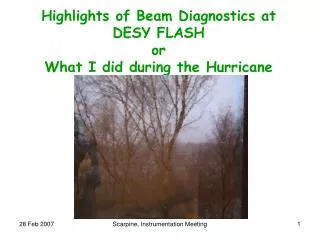 Highlights of Beam Diagnostics at DESY FLASH or What I did during the Hurricane