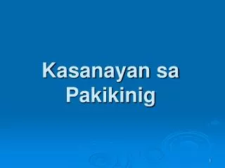 Kasanayan sa Pakikinig