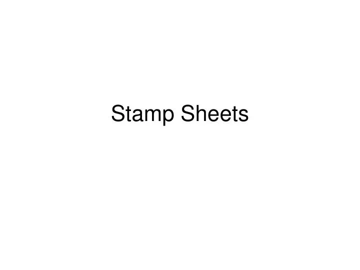 stamp sheets