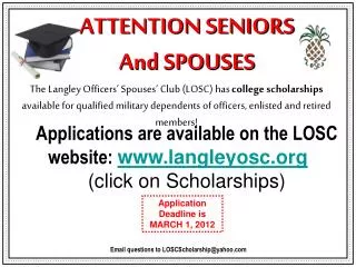 ATTENTION SENIORS And SPOUSES