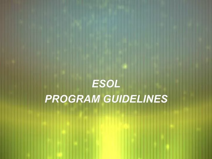 esol program guidelines