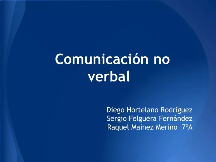 comunicaci n no verbal