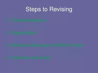 Steps to Revising