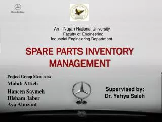 SPARE PARTS INVENTORY MANAGEMENT