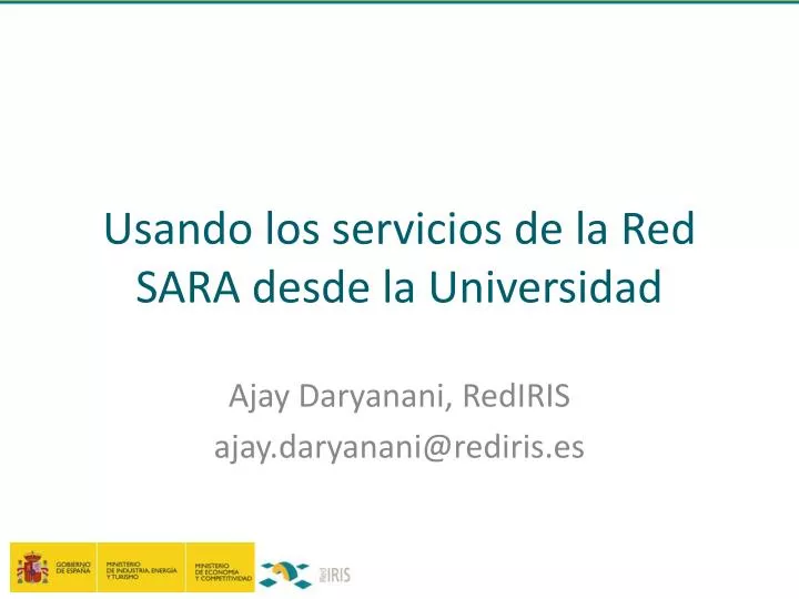 usando los servicios de la red sara desde la universidad