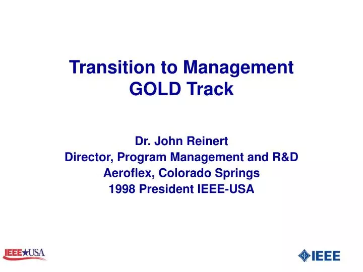 transition to management gold track