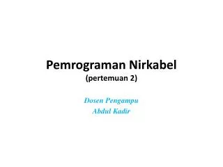 pemrograman nirkabel pertemuan 2