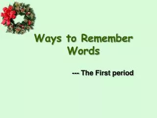 Ways to Remember Words